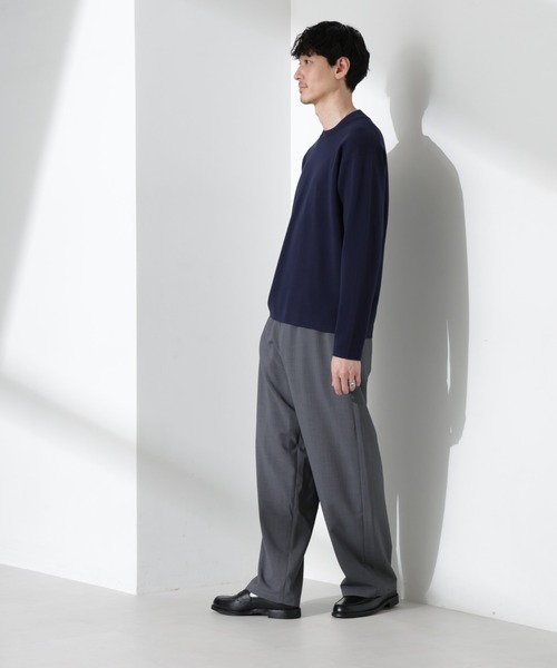 NANO universe(ナノユニバース)の「14ゲージミラノリブ ジャケTEE 長袖 (手洗い可能)(Tシャツ/カットソー・メンズ・ネイビー/グリーン/アイボリー・S/M/L)」の19枚目の写真