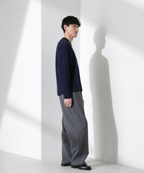 NANO universe(ナノユニバース)の「14ゲージミラノリブ ジャケTEE 長袖 (手洗い可能)(Tシャツ/カットソー・メンズ・ネイビー/グリーン/アイボリー・S/M/L)」の18枚目の写真