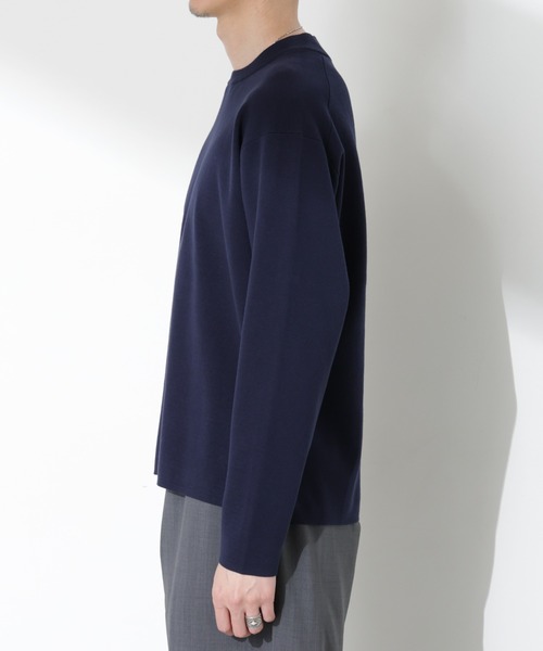 NANO universe(ナノユニバース)の「14ゲージミラノリブ ジャケTEE 長袖 (手洗い可能)(Tシャツ/カットソー・メンズ・ネイビー/グリーン/アイボリー・S/M/L)」の17枚目の写真