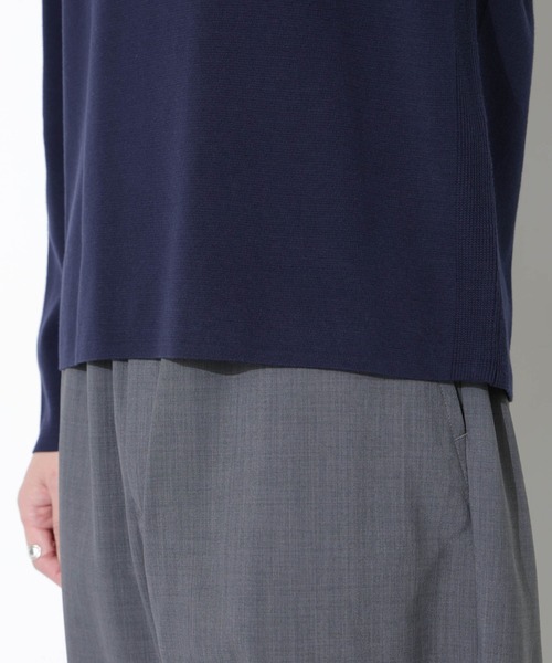 NANO universe(ナノユニバース)の「14ゲージミラノリブ ジャケTEE 長袖 (手洗い可能)(Tシャツ/カットソー・メンズ・ネイビー/グリーン/アイボリー・S/M/L)」の13枚目の写真