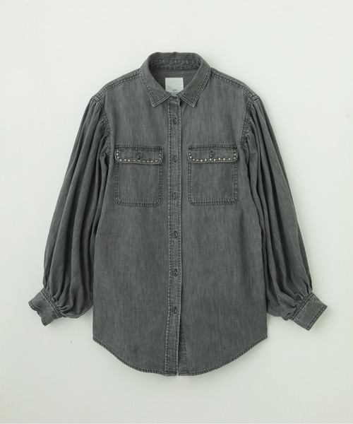 ROSE BUD（ローズバッド）の「(GENE HEAVENS)VOLUME SLEEVE DENIM SHIRT WITH STUDS（シャツ/ブラウス・レディース・ブルー/ブラック・ONE SIZE）」の19枚目の写真