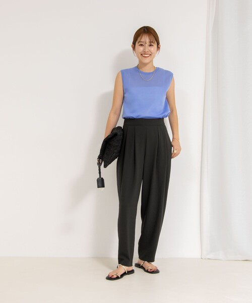 NOLLEY’S（ノーリーズ）の「《アンサンブル対応》ハーフシアーノースリーブプルオーバーニット（ニット/セーター・レディース・サックスブルー/ブラウン/オフホワイト/ブラック・38）」の13枚目の写真