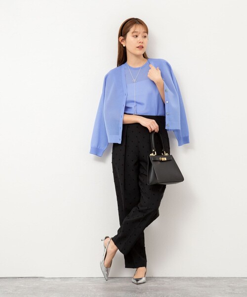 NOLLEY’S（ノーリーズ）の「《アンサンブル対応》ハーフシアーノースリーブプルオーバーニット（ニット/セーター・レディース・サックスブルー/ブラウン/オフホワイト/ブラック・38）」の14枚目の写真