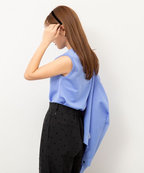 NOLLEY’S（ノーリーズ）の「《アンサンブル対応》ハーフシアーノースリーブプルオーバーニット（ニット/セーター・レディース・サックスブルー/ブラウン/オフホワイト/ブラック・38）」の18枚目の写真