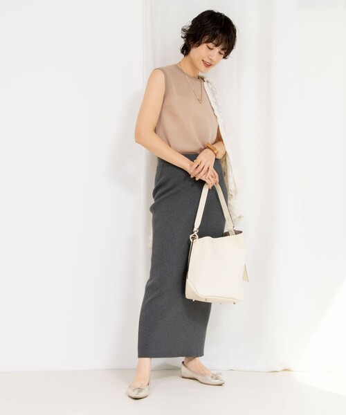 NOLLEY’S（ノーリーズ）の「《アンサンブル対応》ハーフシアーノースリーブプルオーバーニット（ニット/セーター・レディース・サックスブルー/ブラウン/オフホワイト/ブラック・38）」の21枚目の写真