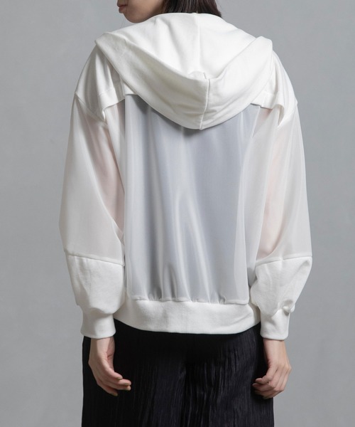 MARECHAL TERRE(マルシャルテル)の「メッシュフーディー(パーカー・レディース・グレー/カーキ/ブラック/ホワイト・MEDIUM)」の14枚目の写真