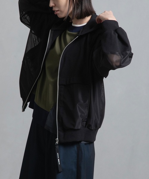 MARECHAL TERRE(マルシャルテル)の「メッシュフーディー(パーカー・レディース・グレー/カーキ/ブラック/ホワイト・MEDIUM)」の9枚目の写真