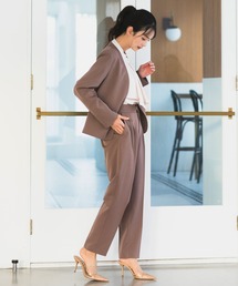 パンツスーツ ノーカラージャケット」に該当するレディース