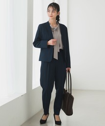 パンツスーツ ノーカラージャケット」に該当するレディース