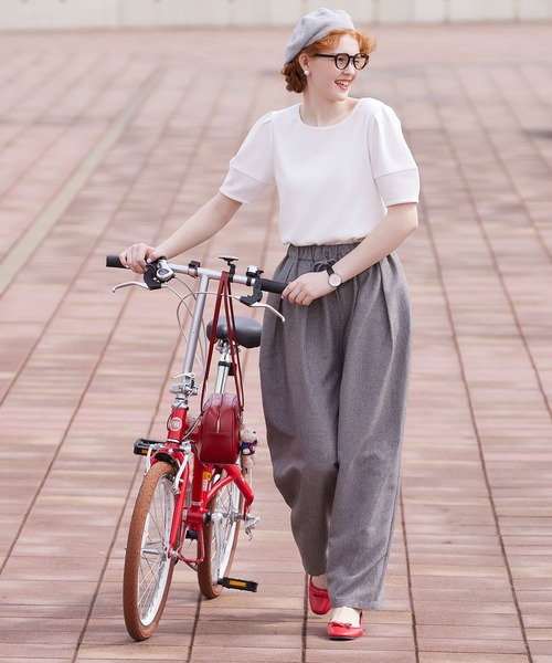 BONLECILL（ボンルシール）の「リネンライクイージーバレル2タックパンツ（スラックス・レディース・ベージュ/スミクロ/チャコールグレー/ブラック・M/L）」の7枚目の写真