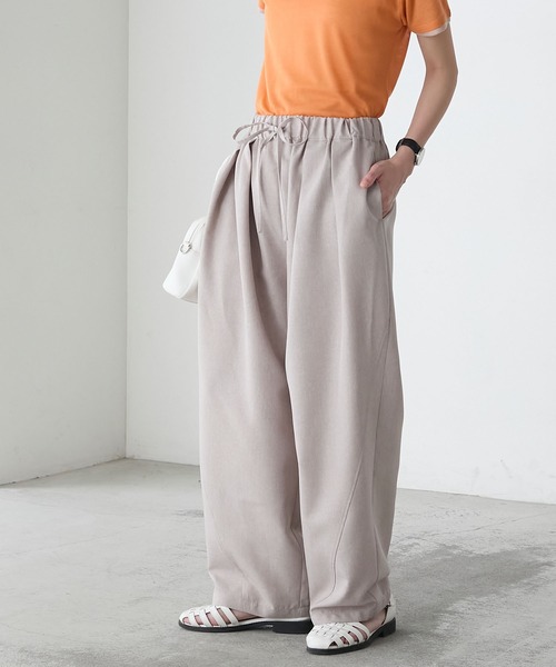 BONLECILL（ボンルシール）の「リネンライクイージーバレル2タックパンツ（スラックス・レディース・ベージュ/スミクロ/チャコールグレー/ブラック・M/L）」の22枚目の写真