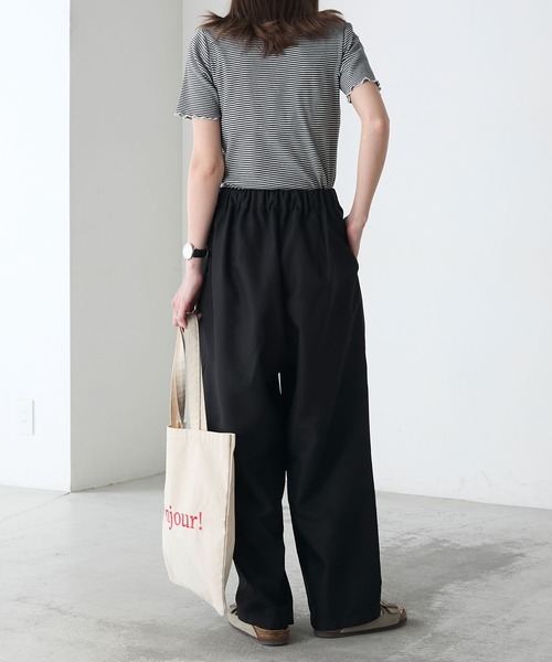 BONLECILL（ボンルシール）の「リネンライクイージーバレル2タックパンツ（スラックス・レディース・ベージュ/スミクロ/チャコールグレー/ブラック・M/L）」の14枚目の写真