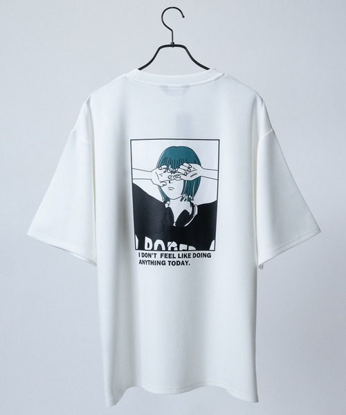 Naive magic(ナイーブマジック)の「【a】〔Naive Magic〕シルキータッチストレッチ BLUE/GREEN Girlイラストプリント ポンチTシャツ(Tシャツ/カットソー・メンズ・ブルー系1/ピンク系1/ピンク系2/ブラック系1/ライトグレー系2/グレー系1/グリーン系2/ブラック系2/ライトグレー系1/グリーン系1/ブルー系2/ホワイト系1/ホワイト系2/グレー系2・MEDIUM/LARGE)」の2枚目の写真