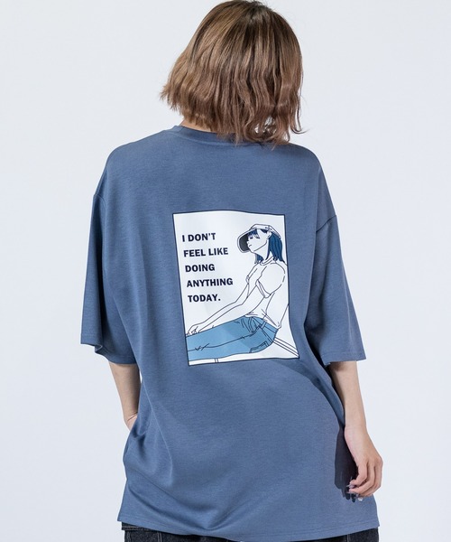 Naive magic(ナイーブマジック)の「【a】〔Naive Magic〕シルキータッチストレッチ BLUE/GREEN Girlイラストプリント ポンチTシャツ(Tシャツ/カットソー・メンズ・ブルー系1/ピンク系1/ピンク系2/ブラック系1/ライトグレー系2/グレー系1/グリーン系2/ブラック系2/ライトグレー系1/グリーン系1/ブルー系2/ホワイト系1/ホワイト系2/グレー系2・MEDIUM/LARGE)」の11枚目の写真
