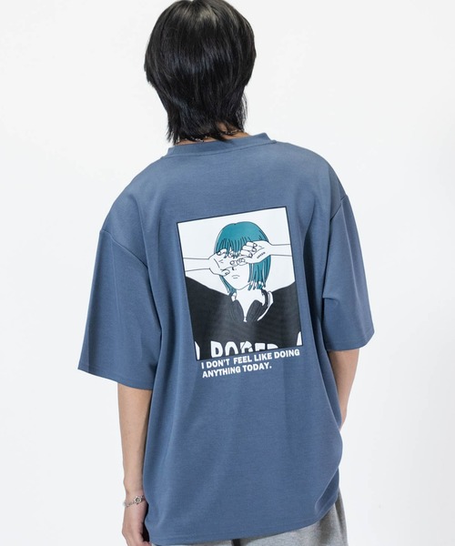 Naive magic(ナイーブマジック)の「【a】〔Naive Magic〕シルキータッチストレッチ BLUE/GREEN Girlイラストプリント ポンチTシャツ(Tシャツ/カットソー・メンズ・ブルー系1/ピンク系1/ピンク系2/ブラック系1/ライトグレー系2/グレー系1/グリーン系2/ブラック系2/ライトグレー系1/グリーン系1/ブルー系2/ホワイト系1/ホワイト系2/グレー系2・MEDIUM/LARGE)」の12枚目の写真