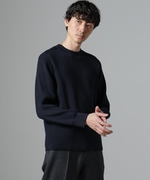 両畦スポンディッシュクルーネックセーター
