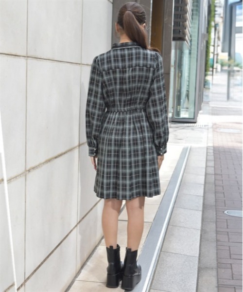 axes femme（アクシーズファム）の「ジップ×プリーツワンピース（ワンピース・レディース・グリーン/グレー/ネイビー・FREE）」の6枚目の写真