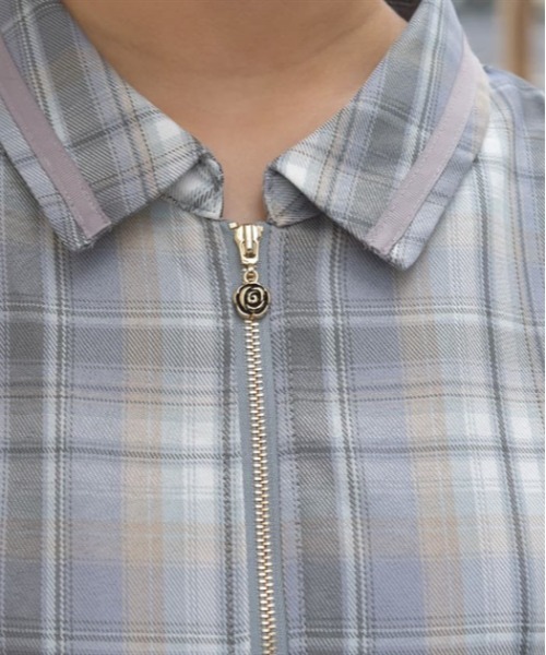 axes femme（アクシーズファム）の「ジップ×プリーツワンピース（ワンピース・レディース・グリーン/グレー/ネイビー・FREE）」の9枚目の写真