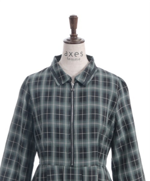 axes femme（アクシーズファム）の「ジップ×プリーツワンピース（ワンピース・レディース・グリーン/グレー/ネイビー・FREE）」の15枚目の写真