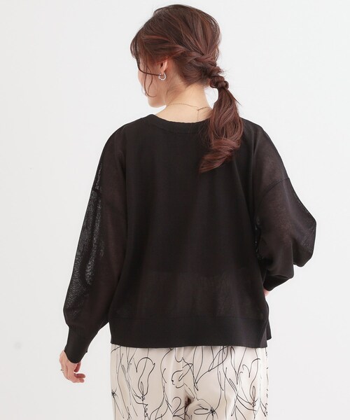 DRESKIP（ドレスキップ）の「【洗える/前後2WAY】 着こなしいろいろ 上品なシアーカーディガン（カーディガン/ボレロ・レディース・グリーン/オフホワイト/ブラック・01/02/03）」の5枚目の写真