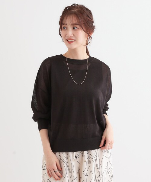 DRESKIP（ドレスキップ）の「【洗える/前後2WAY】 着こなしいろいろ 上品なシアーカーディガン（カーディガン/ボレロ・レディース・グリーン/オフホワイト/ブラック・01/02/03）」の6枚目の写真