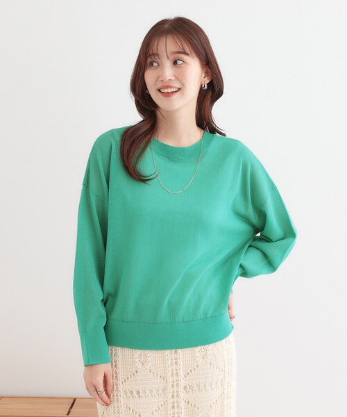 DRESKIP（ドレスキップ）の「【洗える/前後2WAY】 着こなしいろいろ 上品なシアーカーディガン（カーディガン/ボレロ・レディース・グリーン/オフホワイト/ブラック・01/02/03）」の13枚目の写真