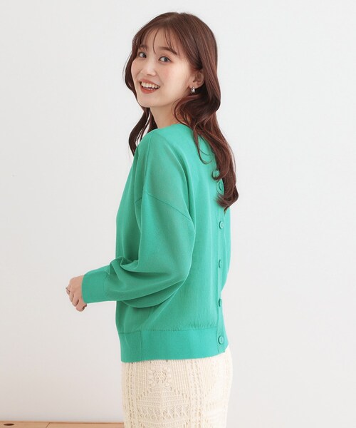 DRESKIP（ドレスキップ）の「【洗える/前後2WAY】 着こなしいろいろ 上品なシアーカーディガン（カーディガン/ボレロ・レディース・グリーン/オフホワイト/ブラック・01/02/03）」の14枚目の写真