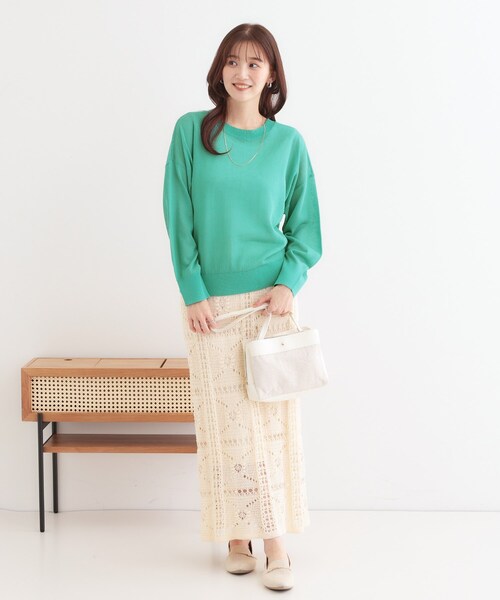 DRESKIP（ドレスキップ）の「【洗える/前後2WAY】 着こなしいろいろ 上品なシアーカーディガン（カーディガン/ボレロ・レディース・グリーン/オフホワイト/ブラック・01/02/03）」の15枚目の写真