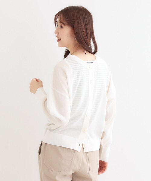 DRESKIP（ドレスキップ）の「【洗える/前後2WAY】 着こなしいろいろ 上品なシアーカーディガン（カーディガン/ボレロ・レディース・グリーン/オフホワイト/ブラック・01/02/03）」の21枚目の写真