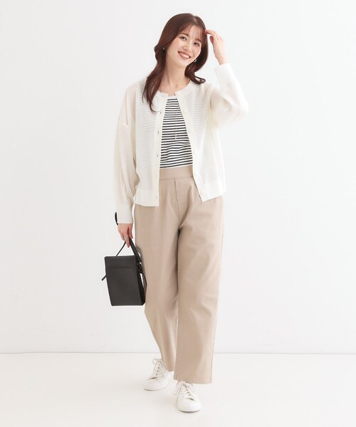 DRESKIP（ドレスキップ）の「【洗える/前後2WAY】 着こなしいろいろ 上品なシアーカーディガン（カーディガン/ボレロ・レディース・グリーン/オフホワイト/ブラック・01/02/03）」の22枚目の写真