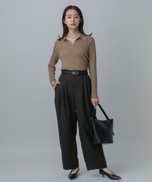 GLOBAL WORK（グローバルワーク）の「MATINEE LINE/リネンライクバレルパンツ/327144（その他パンツ・レディース・スミクロ/モカ/ブラウン・SMALL/MEDIUM/LARGE）」の4枚目の写真