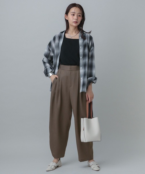 GLOBAL WORK（グローバルワーク）の「MATINEE LINE/リネンライクバレルパンツ/327144（その他パンツ・レディース・スミクロ/モカ/ブラウン・SMALL/MEDIUM/LARGE）」の9枚目の写真