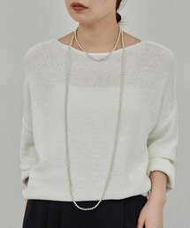 ボールビーズロングネックレス