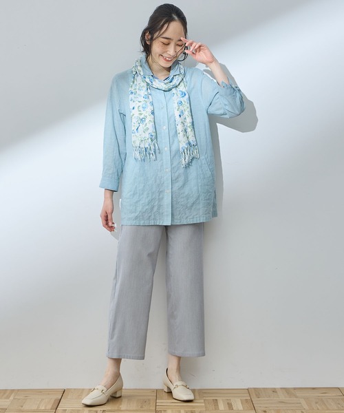 DECOY SINCE 1981(デコイシンスイチキュウハチイチ)の「【接触冷感】ストレッチストレートパンツ(スラックス・レディース・ベージュ/ネイビー/ブルー/モカ・80/70/76/64/67)」の13枚目の写真