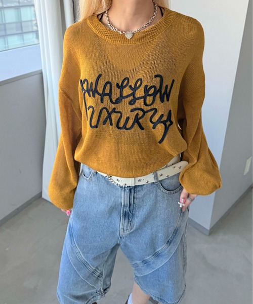 sedacle(セダクル)の「フロントロゴシアーニット(ニット/セーター・メンズ・ブラック/アイボリー/マスタード・SMALL/LARGE/MEDIUM)」の3枚目の写真