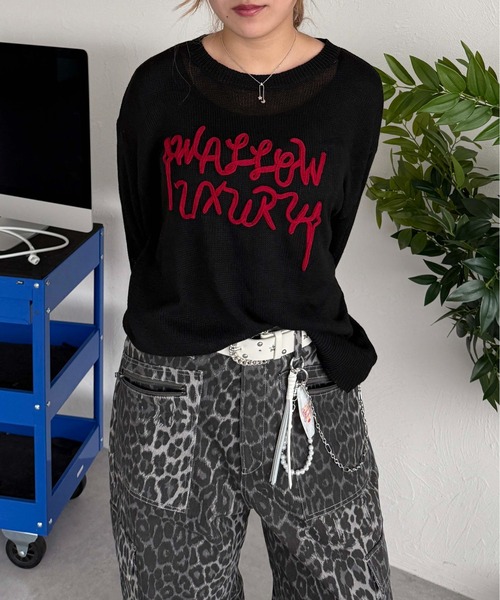 sedacle(セダクル)の「フロントロゴシアーニット(ニット/セーター・メンズ・ブラック/アイボリー/マスタード・SMALL/LARGE/MEDIUM)」の2枚目の写真