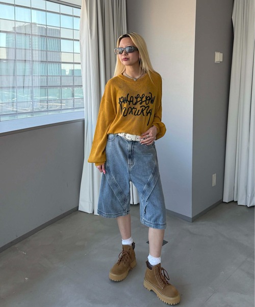 sedacle(セダクル)の「フロントロゴシアーニット(ニット/セーター・メンズ・ブラック/アイボリー/マスタード・SMALL/LARGE/MEDIUM)」の14枚目の写真