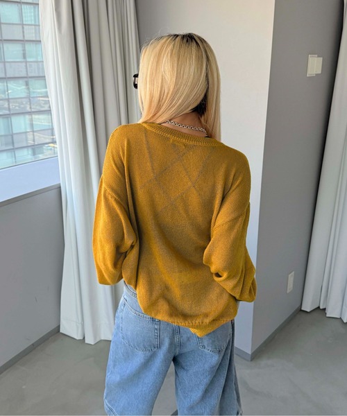 sedacle(セダクル)の「フロントロゴシアーニット(ニット/セーター・メンズ・ブラック/アイボリー/マスタード・SMALL/LARGE/MEDIUM)」の4枚目の写真