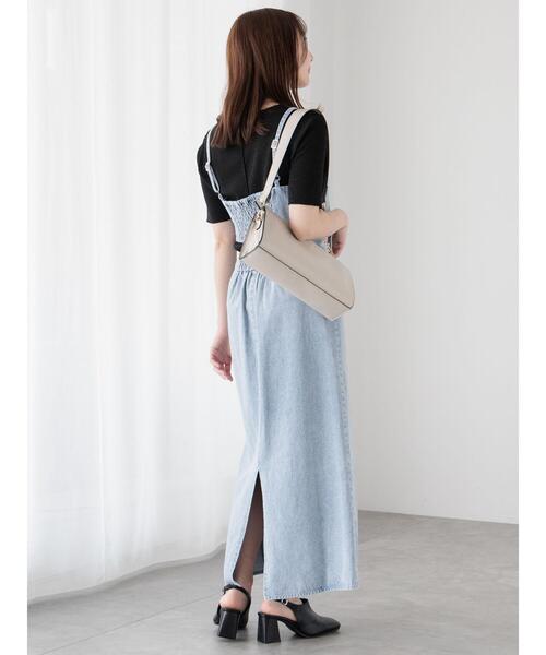 Te chichi TERRASSE(テチチテラス)の「ラメテレコハーフスリーブトップス(Tシャツ/カットソー・レディース・ブラック/オフホワイト/ベージュ・F)」の4枚目の写真