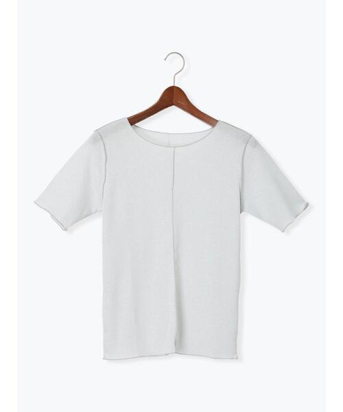 Te chichi TERRASSE(テチチテラス)の「ラメテレコハーフスリーブトップス(Tシャツ/カットソー・レディース・ブラック/オフホワイト/ベージュ・F)」の8枚目の写真