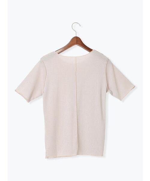 Te chichi TERRASSE(テチチテラス)の「ラメテレコハーフスリーブトップス(Tシャツ/カットソー・レディース・ブラック/オフホワイト/ベージュ・F)」の10枚目の写真