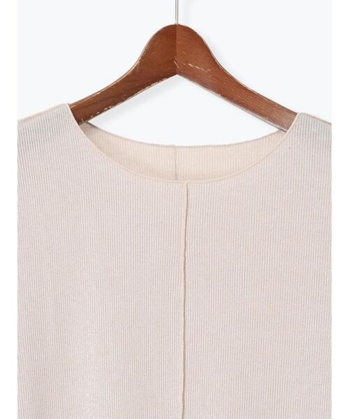 Te chichi TERRASSE(テチチテラス)の「ラメテレコハーフスリーブトップス(Tシャツ/カットソー・レディース・ブラック/オフホワイト/ベージュ・F)」の11枚目の写真