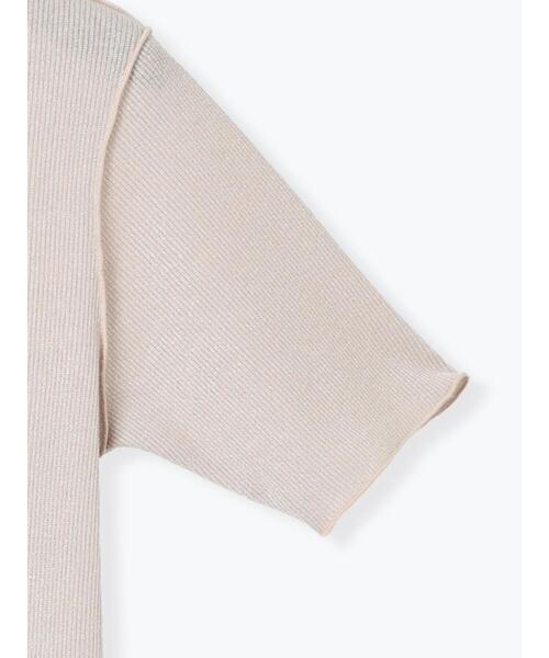 Te chichi TERRASSE(テチチテラス)の「ラメテレコハーフスリーブトップス(Tシャツ/カットソー・レディース・ブラック/オフホワイト/ベージュ・F)」の12枚目の写真