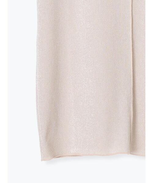 Te chichi TERRASSE(テチチテラス)の「ラメテレコハーフスリーブトップス(Tシャツ/カットソー・レディース・ブラック/オフホワイト/ベージュ・F)」の13枚目の写真