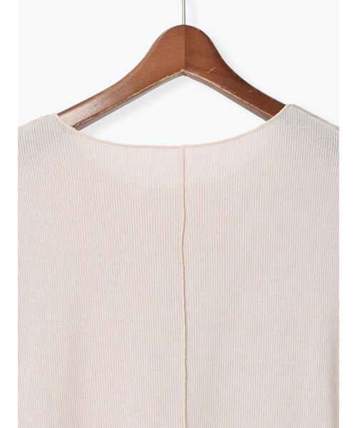 Te chichi TERRASSE(テチチテラス)の「ラメテレコハーフスリーブトップス(Tシャツ/カットソー・レディース・ブラック/オフホワイト/ベージュ・F)」の14枚目の写真