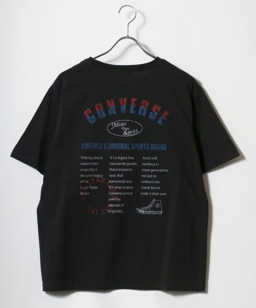 CONVERSE（コンバース）の「CONVERSE/コンバース ヴィンテージバックプリント ワンポイントロゴ 半袖Tシャツ（Tシャツ/カットソー・レディース・ホワイト/ブラック/ブラック系その他/ホワイト系その他・L/M）」の6枚目の写真