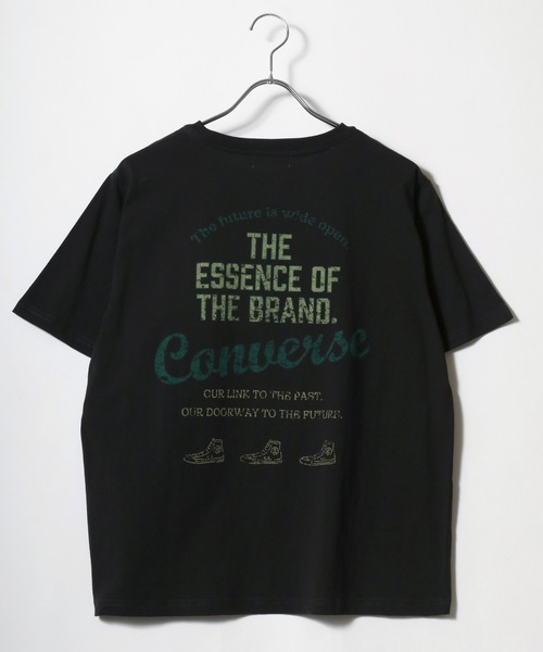 CONVERSE（コンバース）の「CONVERSE/コンバース ヴィンテージバックプリント ワンポイントロゴ 半袖Tシャツ（Tシャツ/カットソー・レディース・ホワイト/ブラック/ブラック系その他/ホワイト系その他・L/M）」の12枚目の写真