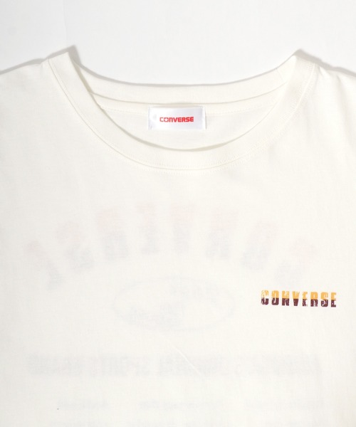 CONVERSE（コンバース）の「CONVERSE/コンバース ヴィンテージバックプリント ワンポイントロゴ 半袖Tシャツ（Tシャツ/カットソー・レディース・ホワイト/ブラック/ブラック系その他/ホワイト系その他・L/M）」の13枚目の写真