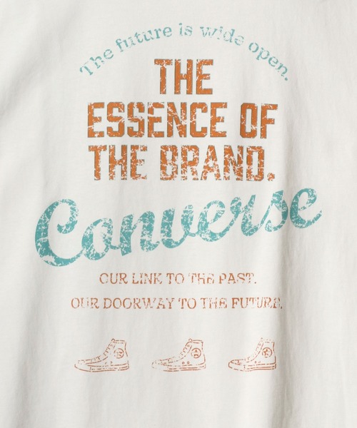 CONVERSE（コンバース）の「CONVERSE/コンバース ヴィンテージバックプリント ワンポイントロゴ 半袖Tシャツ（Tシャツ/カットソー・レディース・ホワイト/ブラック/ブラック系その他/ホワイト系その他・L/M）」の19枚目の写真