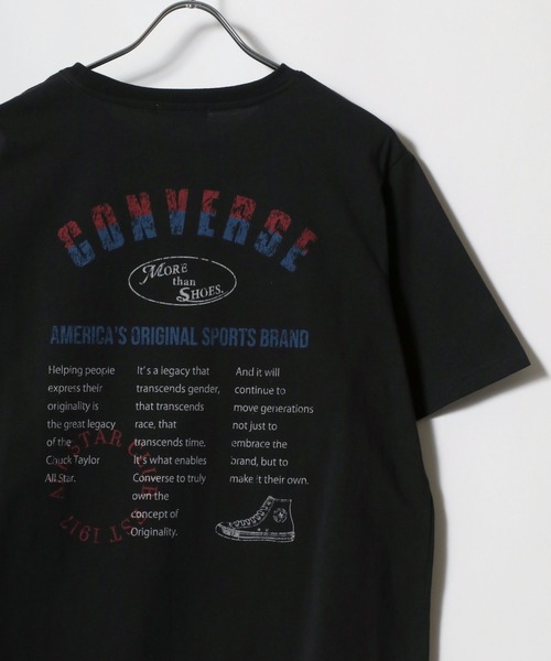 CONVERSE（コンバース）の「CONVERSE/コンバース ヴィンテージバックプリント ワンポイントロゴ 半袖Tシャツ（Tシャツ/カットソー・レディース・ホワイト/ブラック/ブラック系その他/ホワイト系その他・L/M）」の22枚目の写真